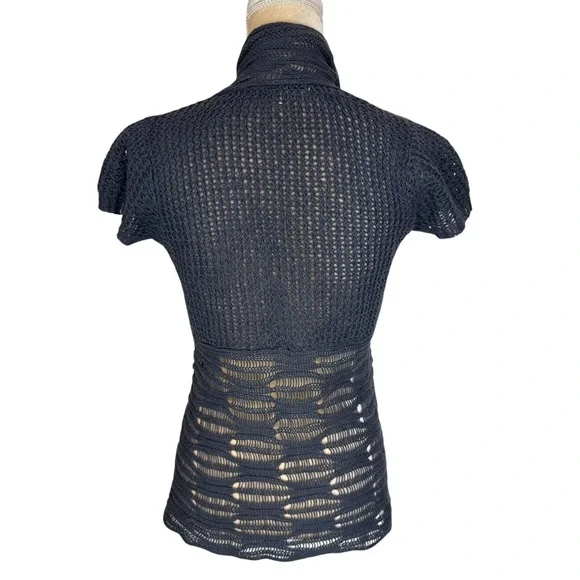 Cabi 286‎ Slate Blue Cottage Cardigan Womens Size XS Open Knit Waterfall - Picture 5 of 10